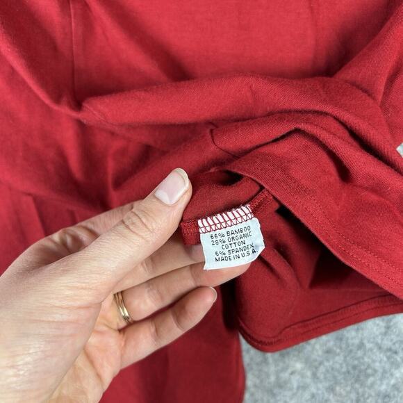 Bryn Walker Tunic Top Womens Large Red Popover Relaxed Oversized Bamboo Organic - Picture 9 of 10